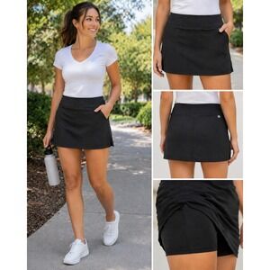 Swiss Alps Skort Black Athletic Skirt Shorts Liner Stretch Pockets Womens M